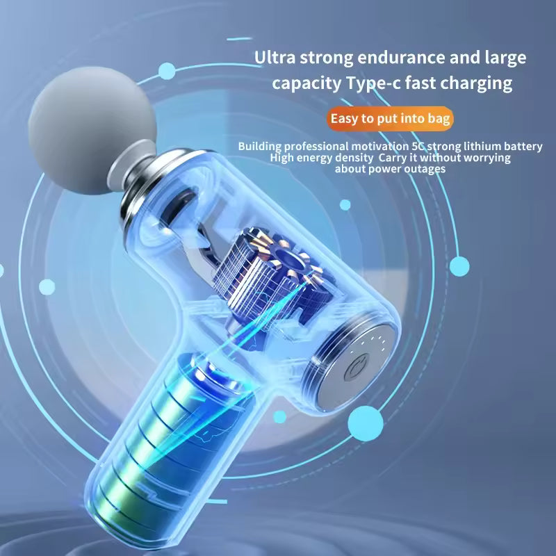 Rechargeable Wireless Massage Gun - Portable Muscle Massager