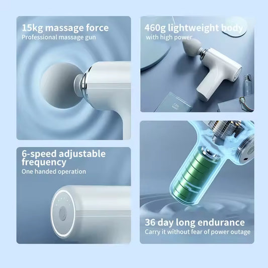 Rechargeable Wireless Massage Gun - Portable Muscle Massager